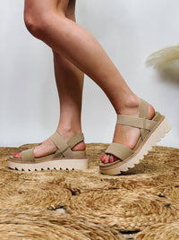 MIA Jene Platform Sandals in Sand