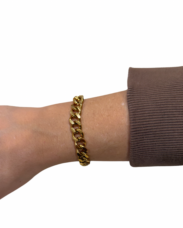 18k Gold plated stainless steel chain link bracelet