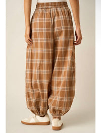 Latte Plaid Jogger Pants