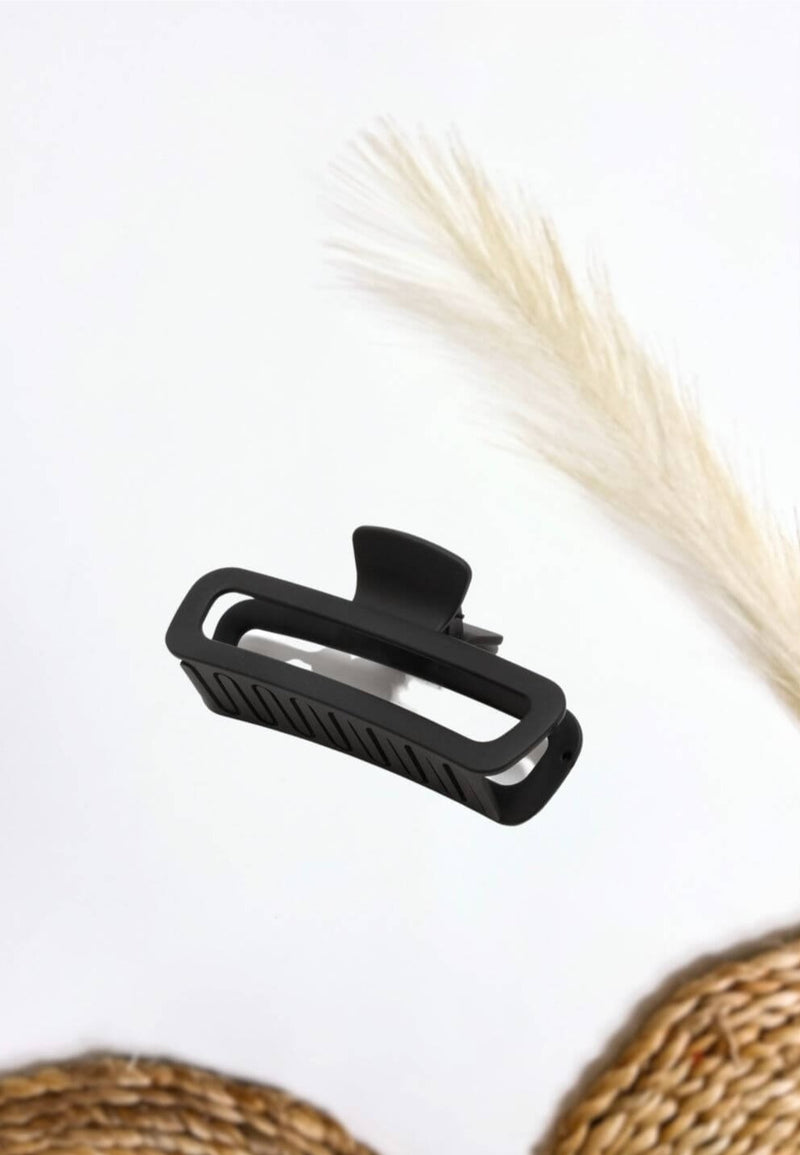 Black Oblong Hair Claw Clip Approx 4.5" L