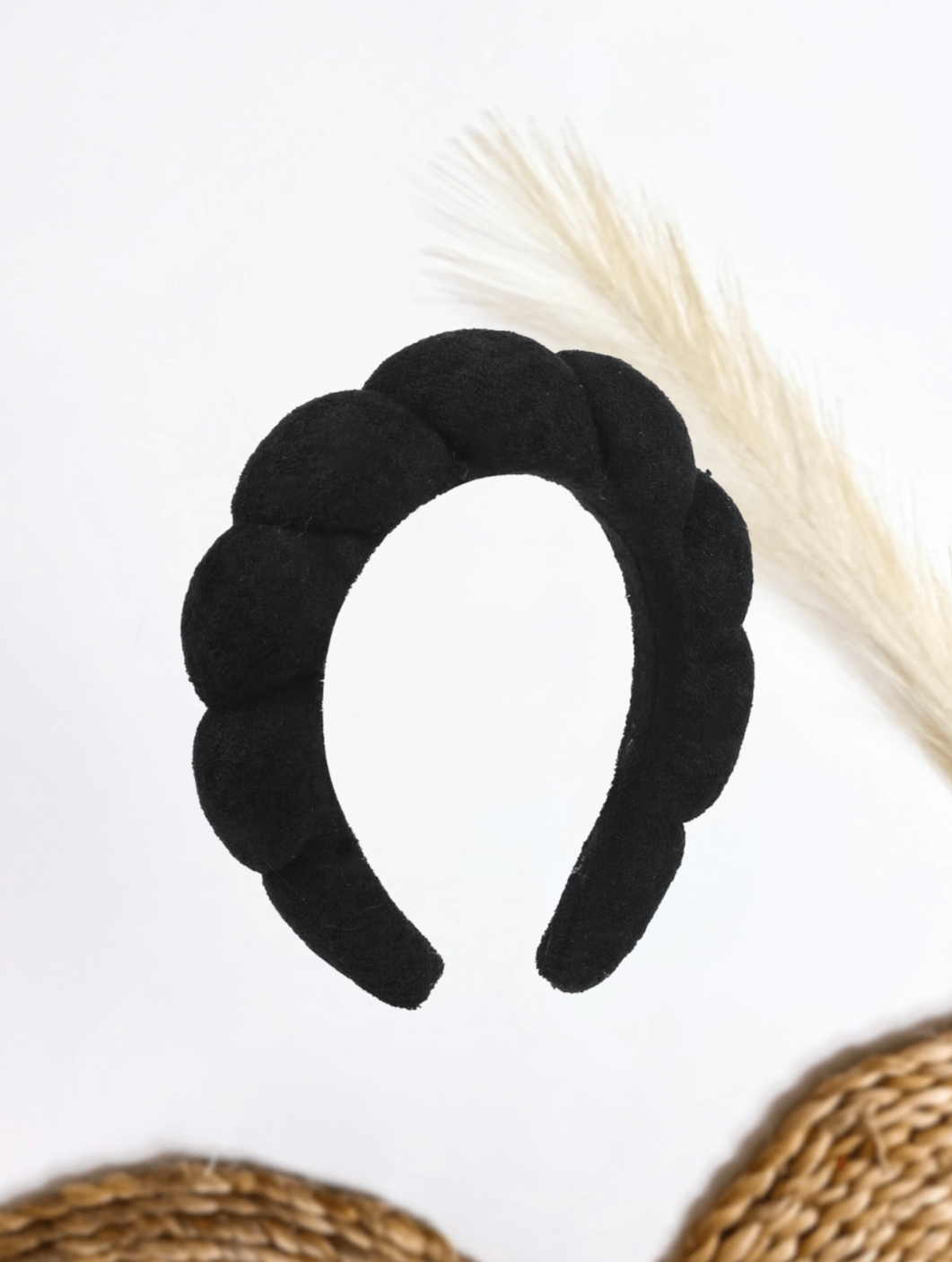 Zenana Black Spa Sponge Terry Towel Hair Headband