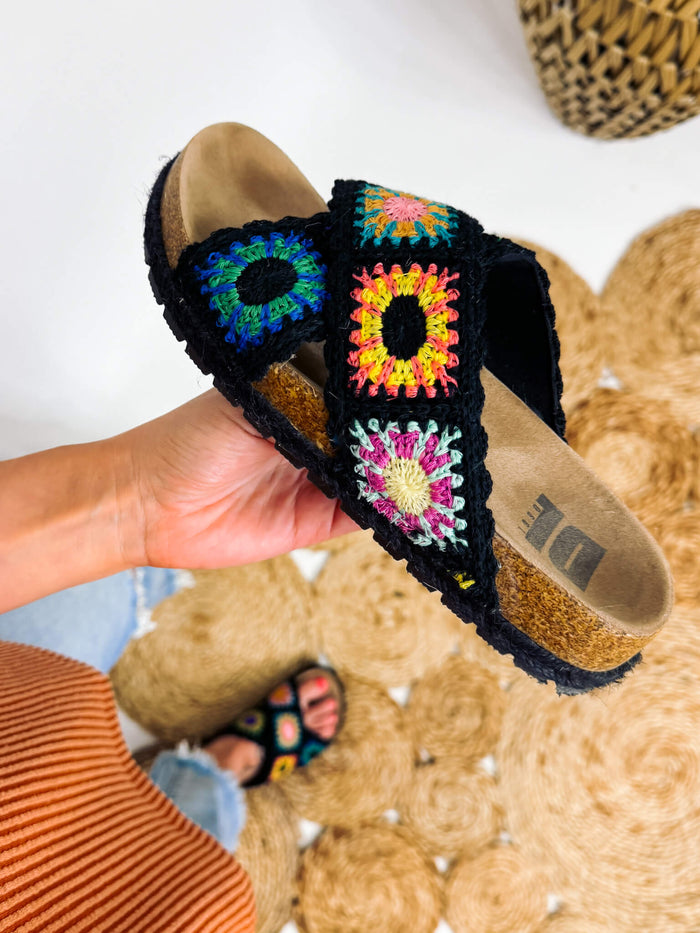 Black Tacoma Crochet Sandals by Dirty Laundry
