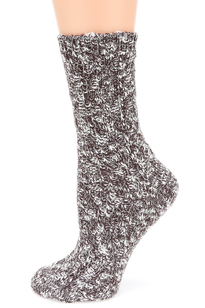 Cotton Blend Crew Length Socks Four Colors Available (Black Mix, Grey Mix, Beige Mix, Brown Mix) One Size (fits sizes 6-10) 35% Combed Cotton, 35% Poly, 25% Spandex, 5% Polyurethane