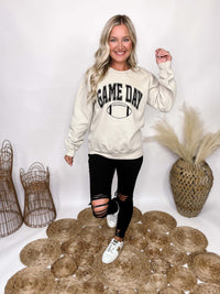 Sand Game Day Football Graphic Sweatshirt Unisex Sizing True to Size 50% Cotton, 50% Polyester