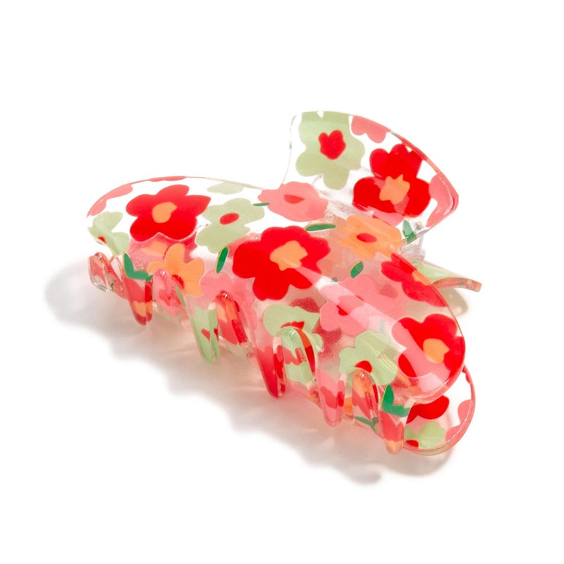 Flower Print Hair Claw Clip Approximately 2.75" L