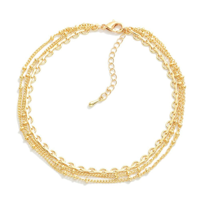 Gold Layered Chain Link Anklet Bracelet