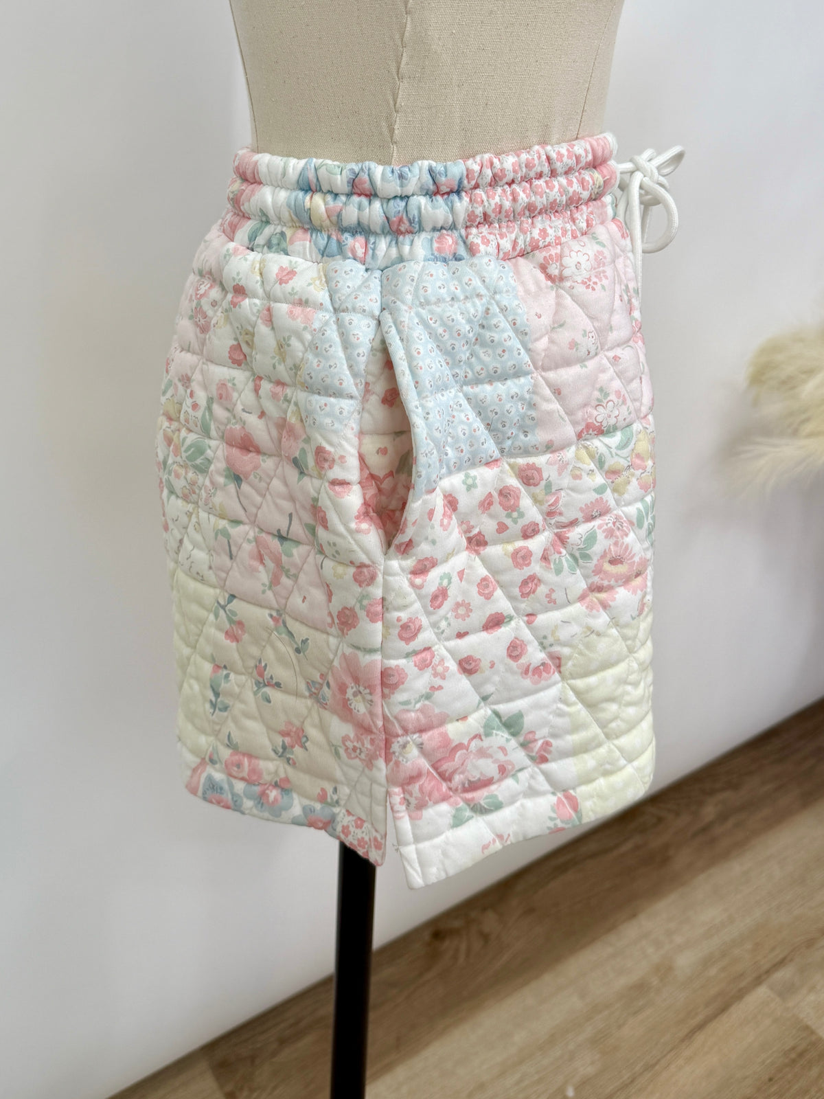 Floral Quilted Drawstring Shorts - Part of Matching Set