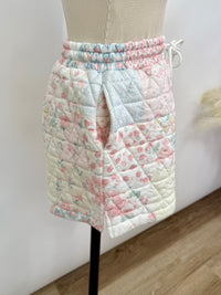 Floral Quilted Drawstring Shorts - Part of Matching Set