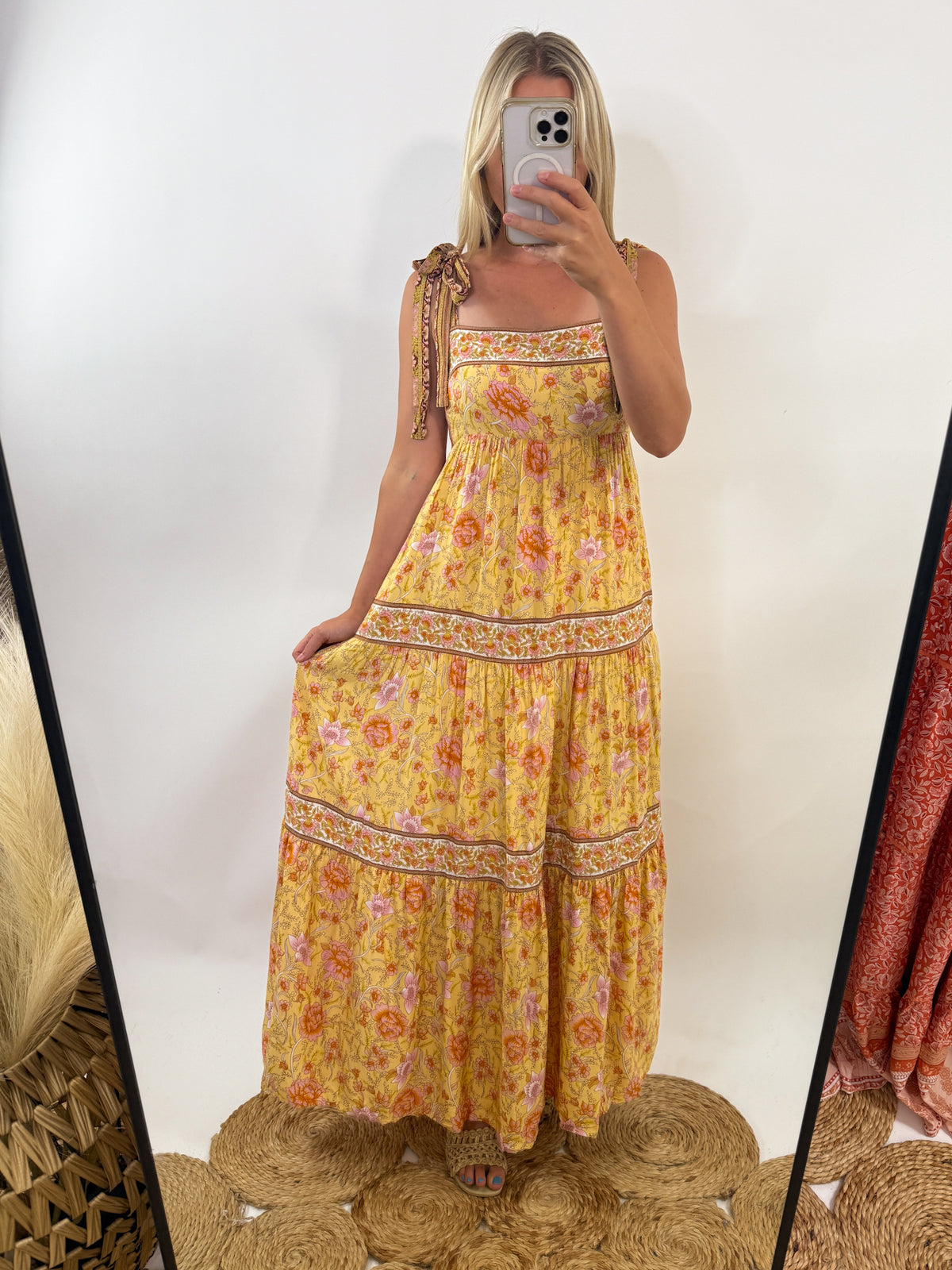 Golden Bloom Yellow Floral Boho Maxi Dress | Summer to Fall Style Bmaes Boutique Golden Bloom Yellow Floral Boho Maxi Dress | Summer to Fall Style Bmaes Boutique