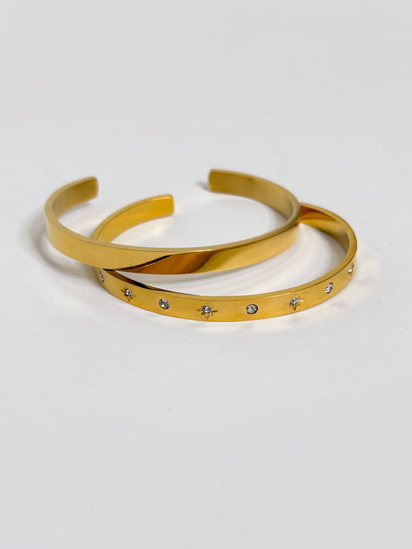 Minimalist 18k Stainless Steel Arm Cuff Bangle Bracelet