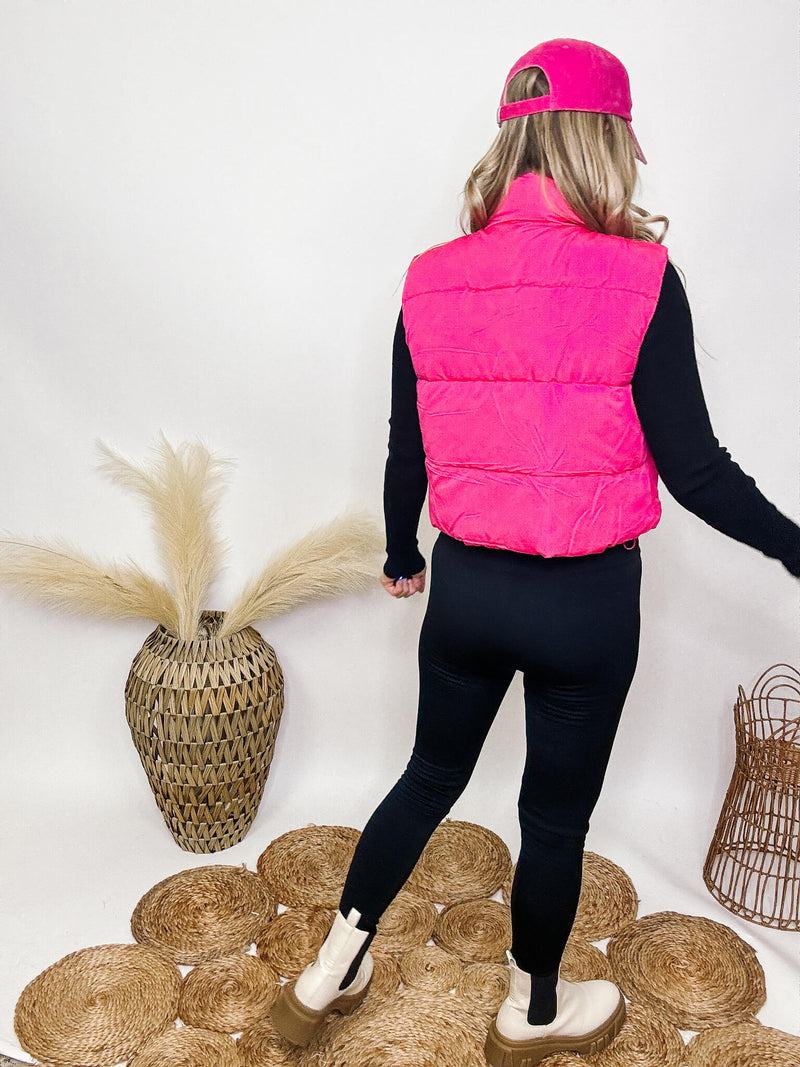 Fuchsia Pink Puffer Vest