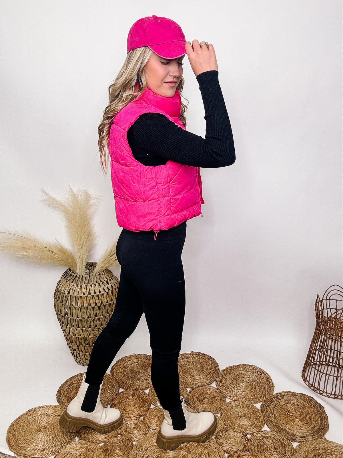 Fuchsia Pink Puffer Vest
