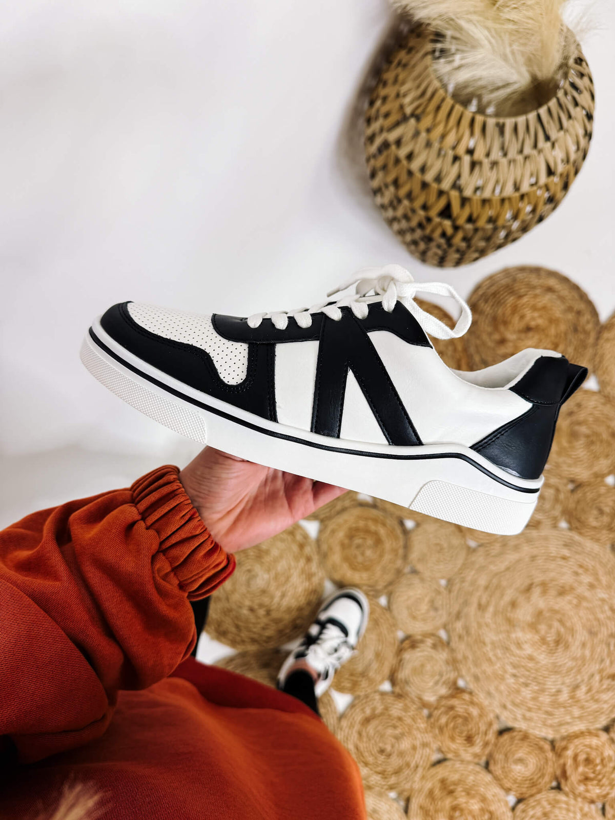 Black and White Alta Sneakers by MIA Lace Up Contoured Footbed True to size