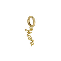 Gold charm with 'Mama' text on a white background