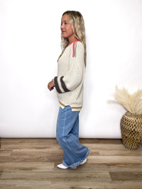 oatmeal mixed color sweater by Easel