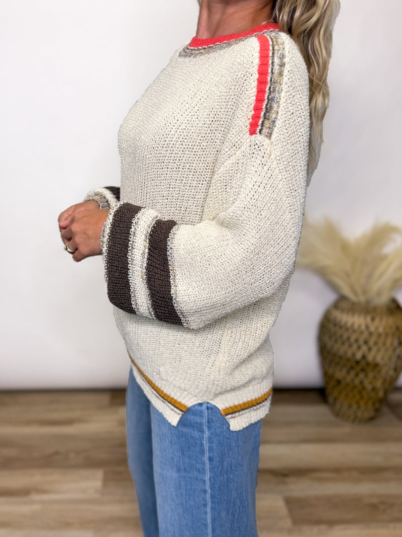 oatmeal mixed color sweater by Easel