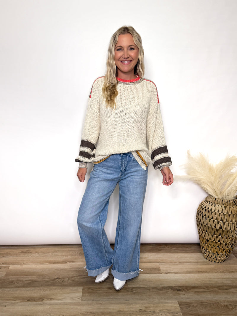 oatmeal mixed color sweater by Easel