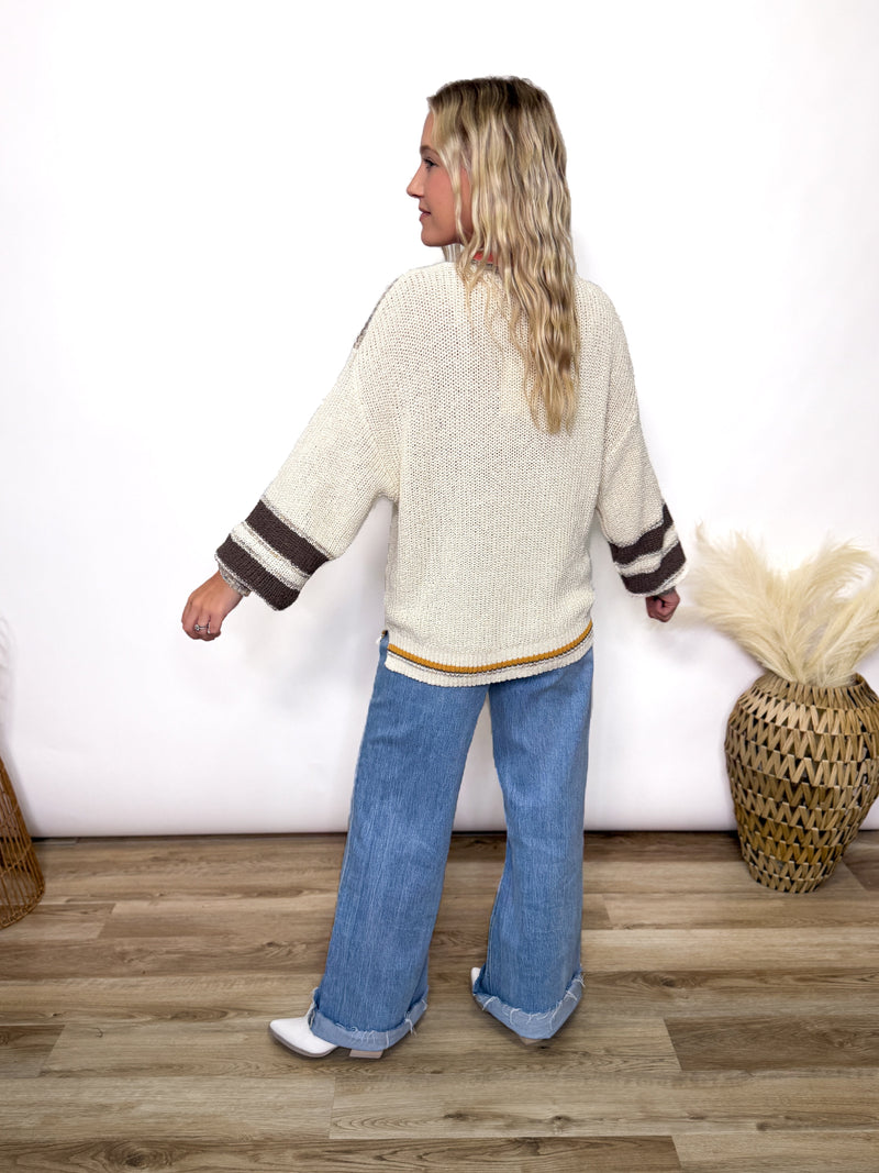 oatmeal mixed color sweater by Easel
