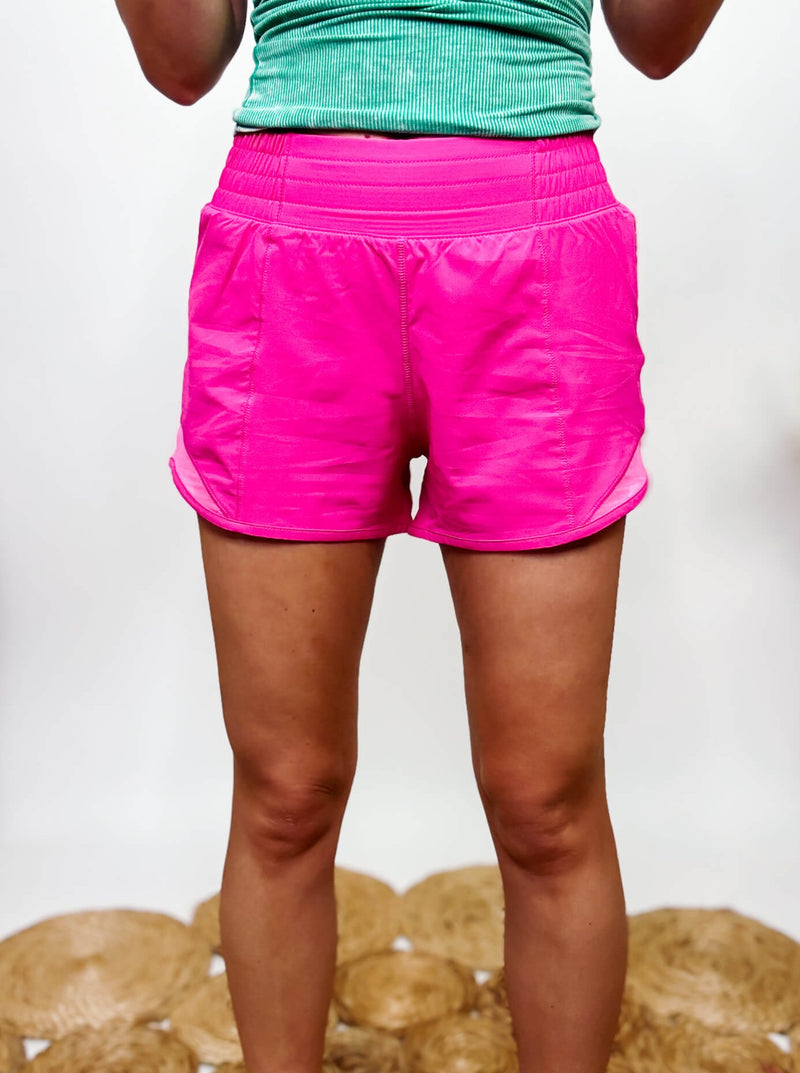 Rae Mode Hot Pink Athletic Shorts with Side Mesh