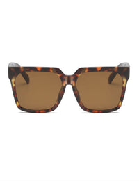 Oversized Square Flat Top Sunglasses in Desert Tortoise Frame Material: Plastic Lens Material: PC 100% UVA and UVB Protection One Size