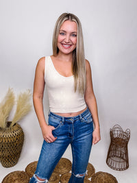 Zenana Sand Beige Mineral Washed Ribbed Cropped Tank Top Two Way Neckline: V-Neck or Square Fitted and Stretchy 90% Nylon, 10% Spandex **Each item is unique due to the mineral wash