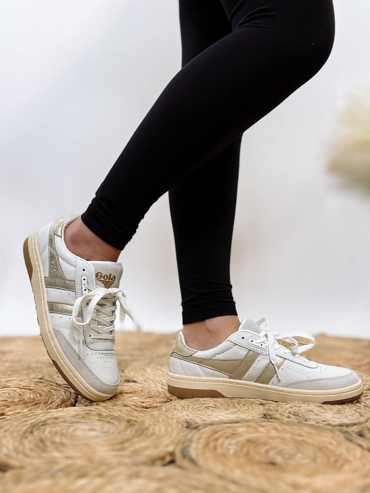 Gola Women's Falcon Mirror Sneakers in White/Gold – Bmaes Boutique