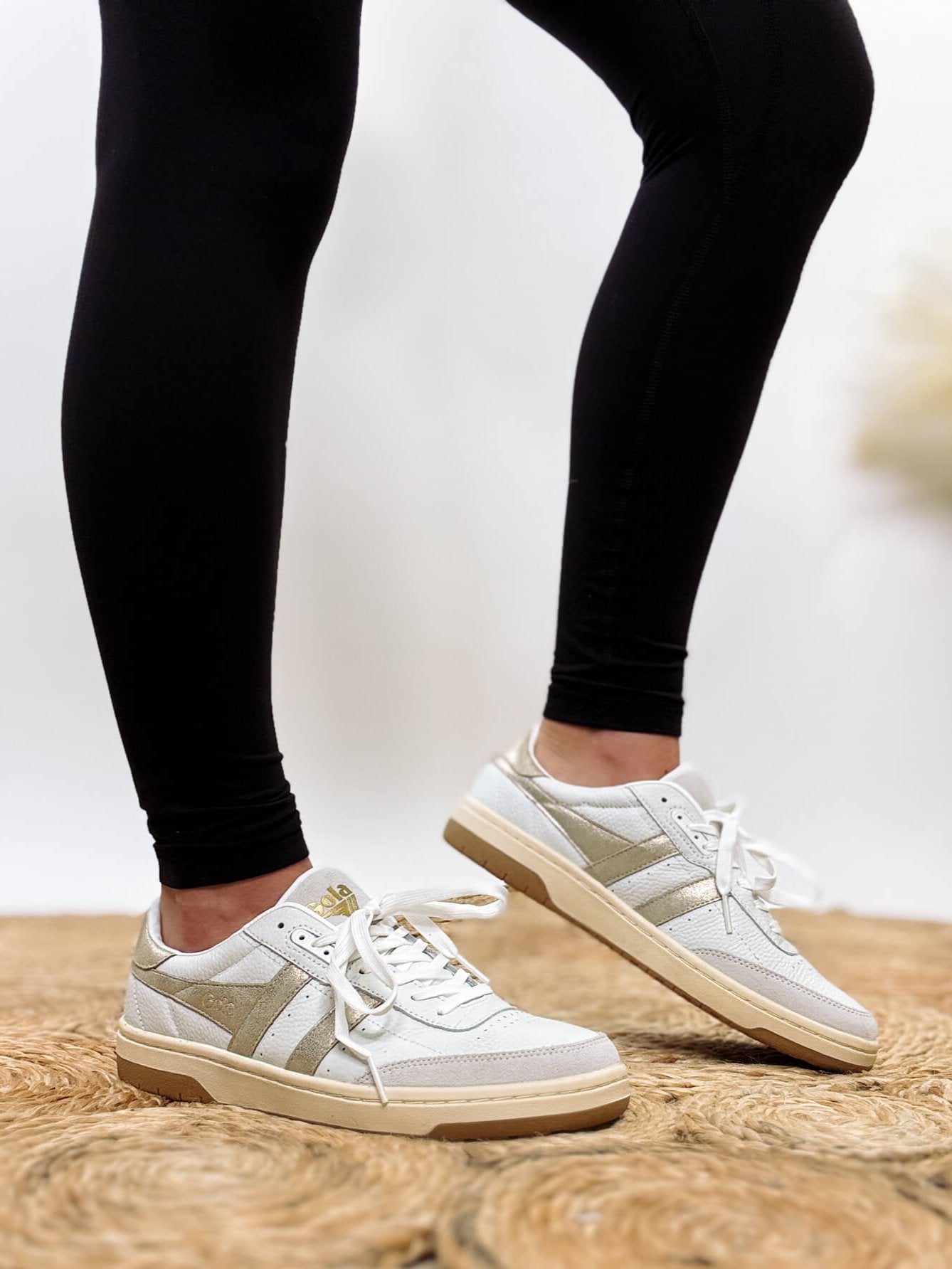 Gola Women's Falcon Mirror Sneakers in White/Gold – Bmaes Boutique