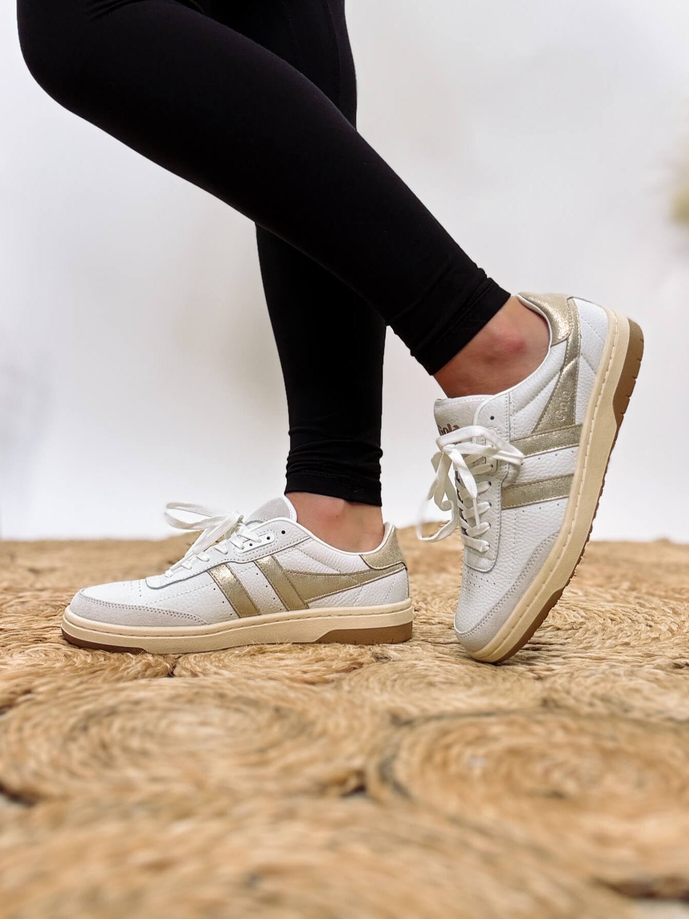 Gola Women's Falcon Mirror Sneakers in White/Gold – Bmaes Boutique