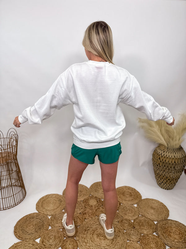 Nature-Inspired Graphic Sweatshirt with Waterfall and Pine Trees