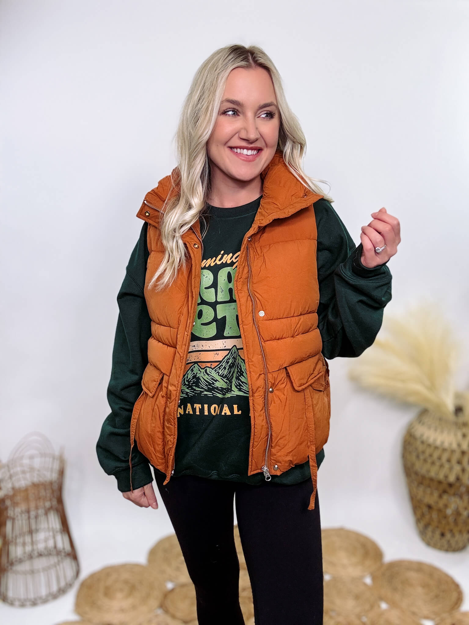 Orange cargo vest deals