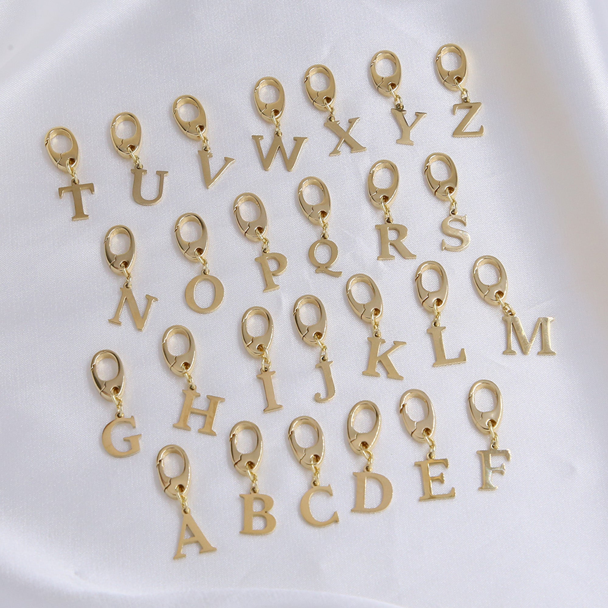 Gold alphabet letter charms online