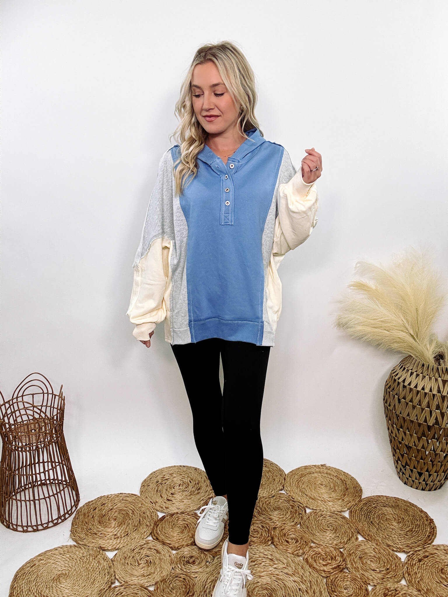 Half button hoodie 2025