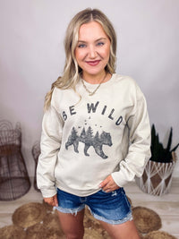 Be Wild Bear Sweatshirt in Sand