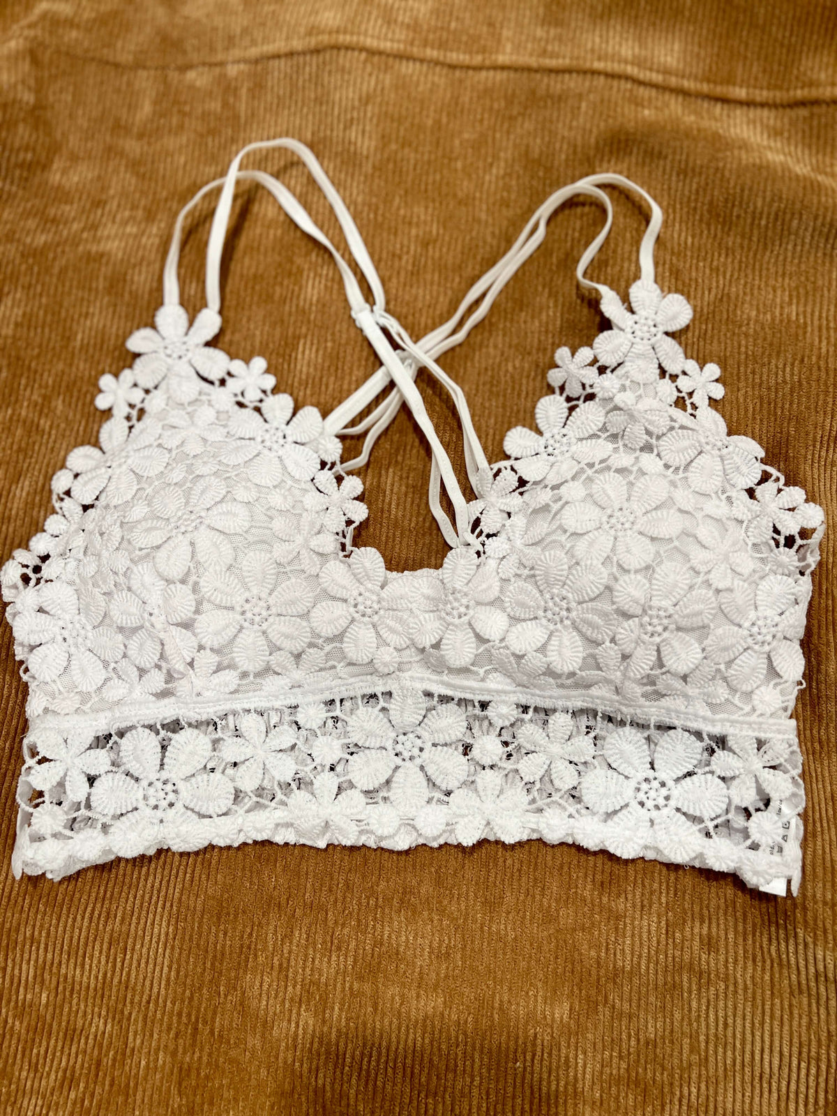 Floral Crochet Lace Padded Bralette